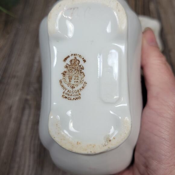 Antique Henry Alcock Gravy Boat Under Plate, Brown Transferware, Semi-Porcelain - Picture 5 of 5